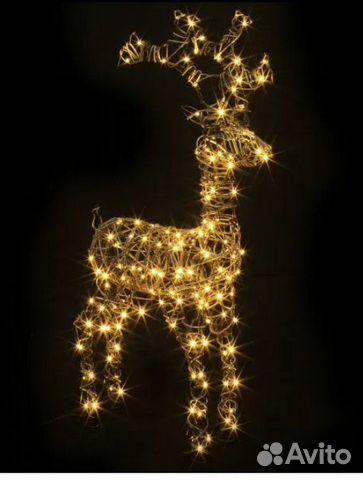 Олень фигурка золотой светящийся