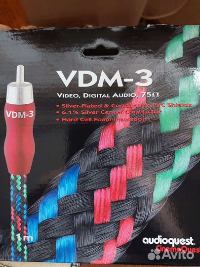 Коаксильный кабель Audio Quest VPM-3 1m RCA