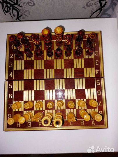 Шахматы резные инкрустация