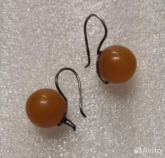Серьги янтарь
