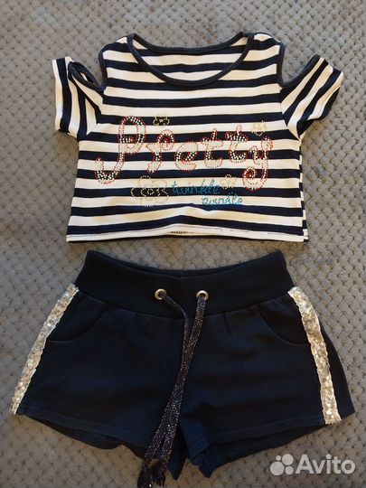 Костюм для девочки шорты и топ