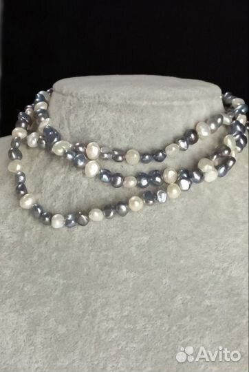 Ожерелье природный барочный жемчуг винтаж,серьги