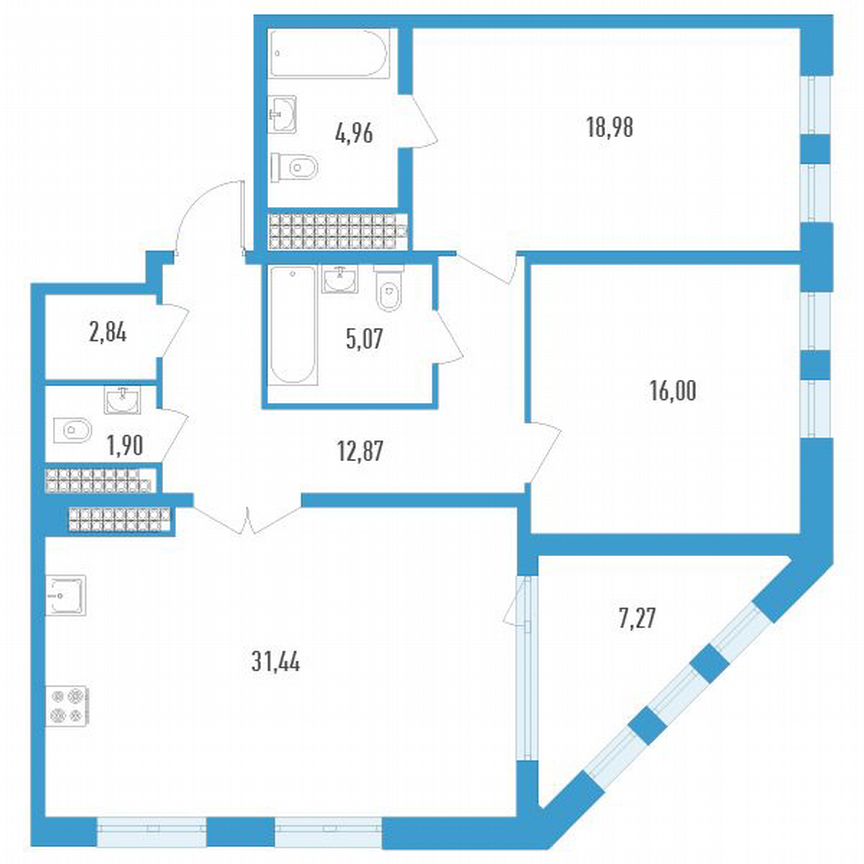 2-к. квартира, 97 м², 20/23 эт.
