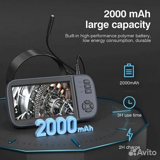 Новый Двухкамерный Эндоскоп с Экраном