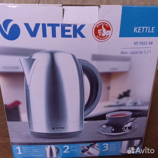 Чайник электрический, Vitec, металл