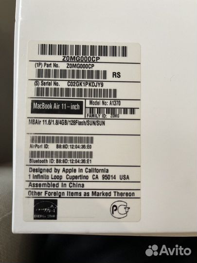 Apple MacBook Air 11 1,8 i7/4/128