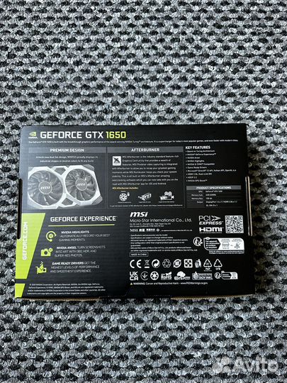 Видеокарта gtx 1650 4gb msi