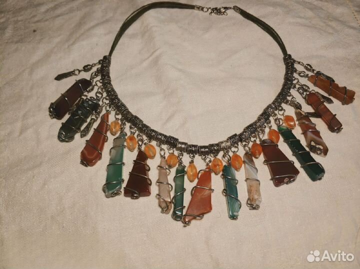 Колье с агатом
