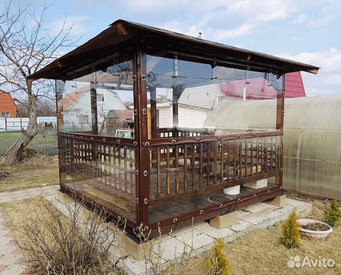 Мягкие окна (шторы) для беседок, веранд, террас