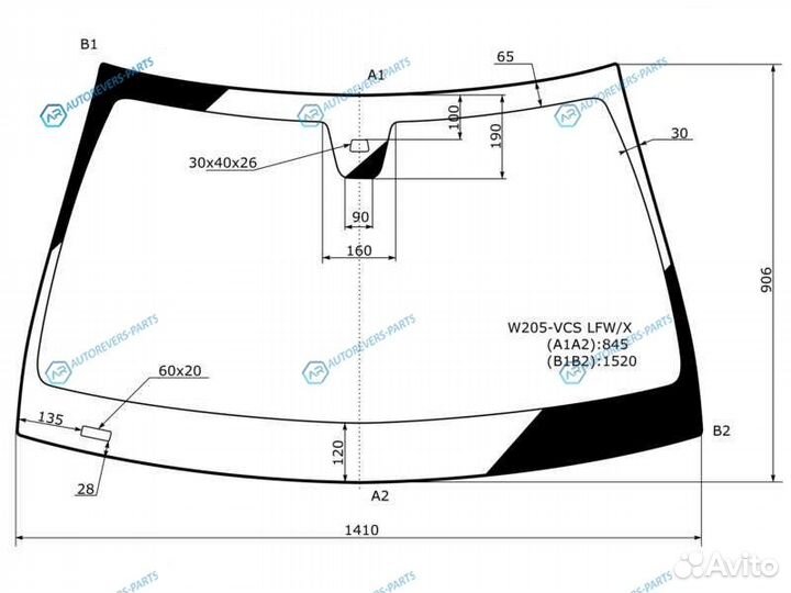 W205-VCS lfwx Стекло лобовое + дд mercedes-benz C