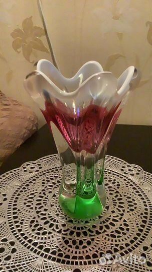 Ваза Богемия цветной хрусталь - Чехия