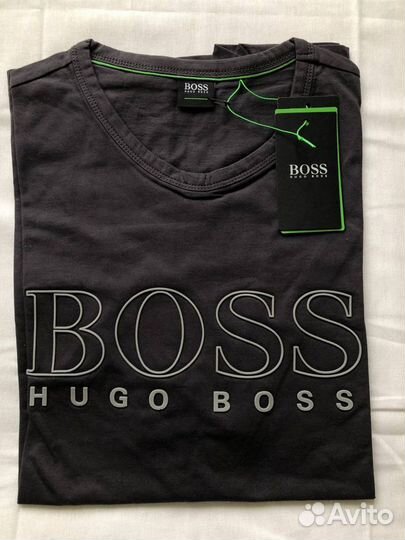 Футболка hugo boss серая