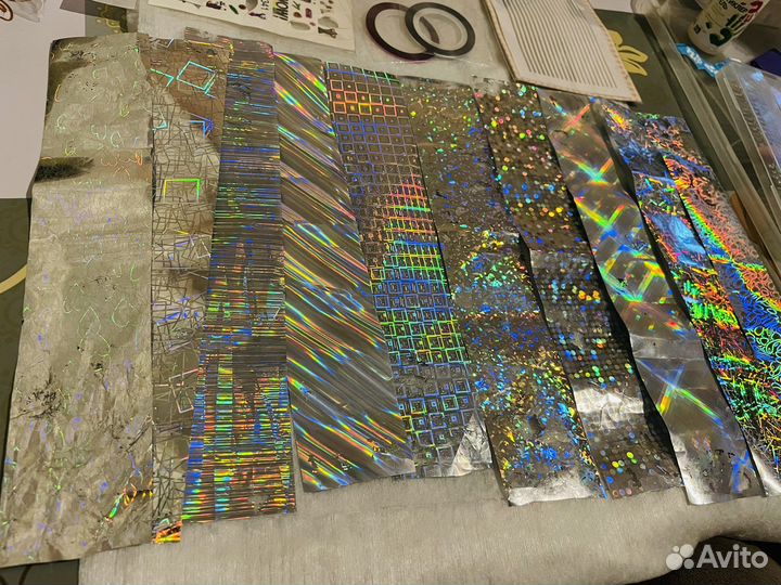 Цветная фольга и гибкая лента для дизайна ногтей