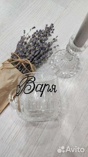 Подарок Кружки с именами из страз,кружка с декором