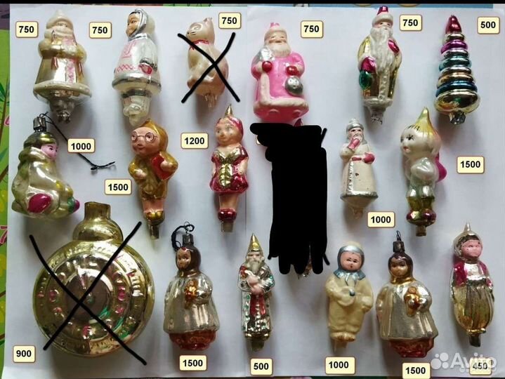 Елочные игрушки СССР №8 девочка с куклой кокованя