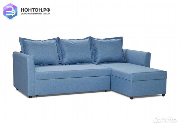 Диван угловой дельфин Монца синий