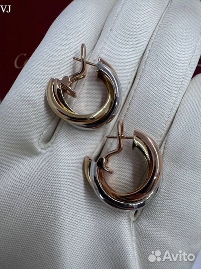 Серьги Cartier trinity 750 проба