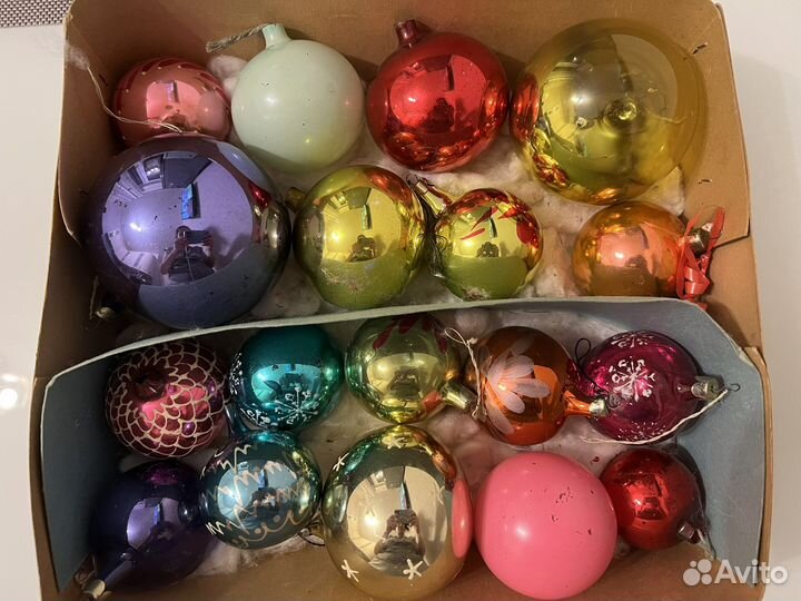 Елочные игрушки СССР шары (18 шт)