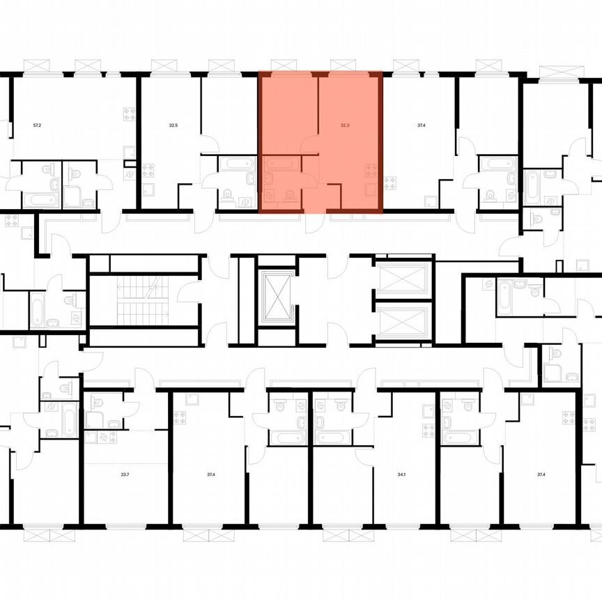 1-к. квартира, 32,3 м², 16/25 эт.