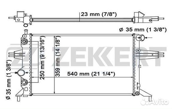 Радиатор охлаждения двигателя Opel Astra G 98, Zaf