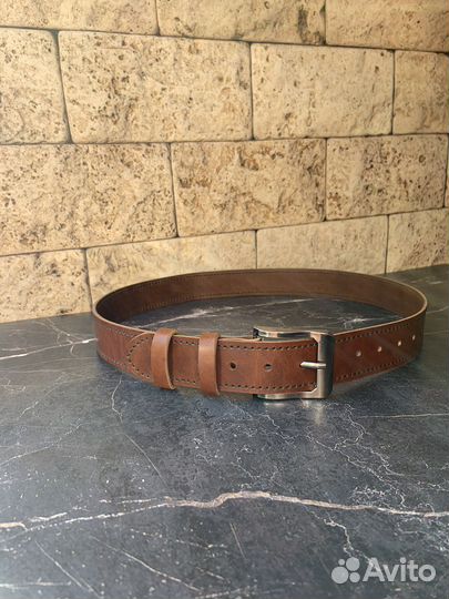 Ремень мужской натуральная кожа коричневый