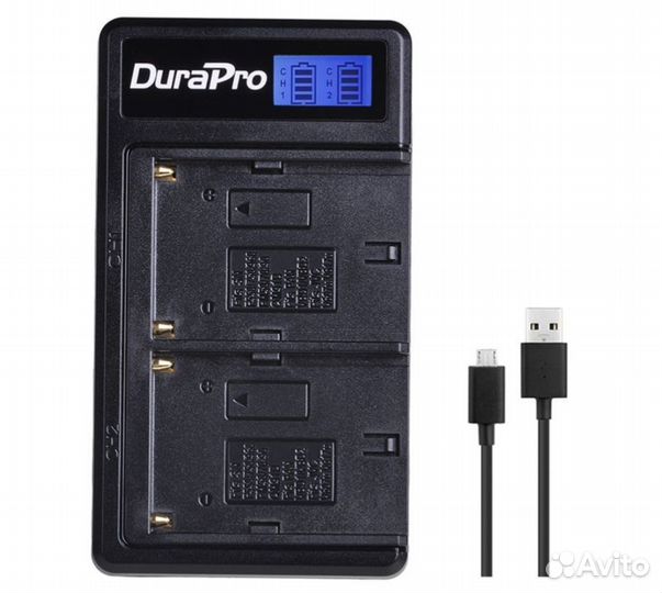 Комплект 2 аккумулятора + зарядное NP-F550 на 2600