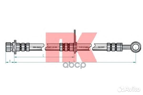 Шланг тормозной honda accord 03-08 передний лев