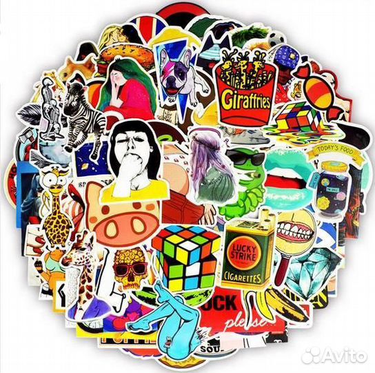 Наклейки на самокаты цветные