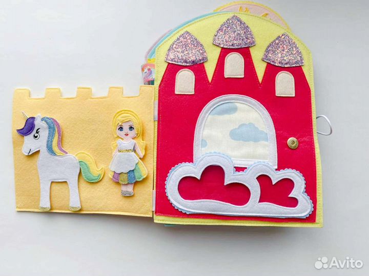 Книжка Домик для принцессы с единорожкой из фетра
