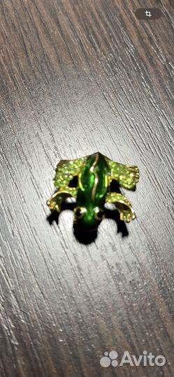 Винтажная брошь Лягушка