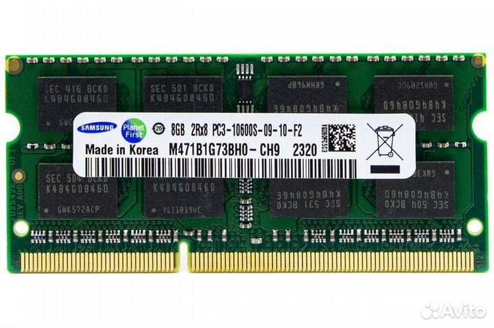 Новые sodimm DDR3 8GB PC3-10600S 1333 Samsung