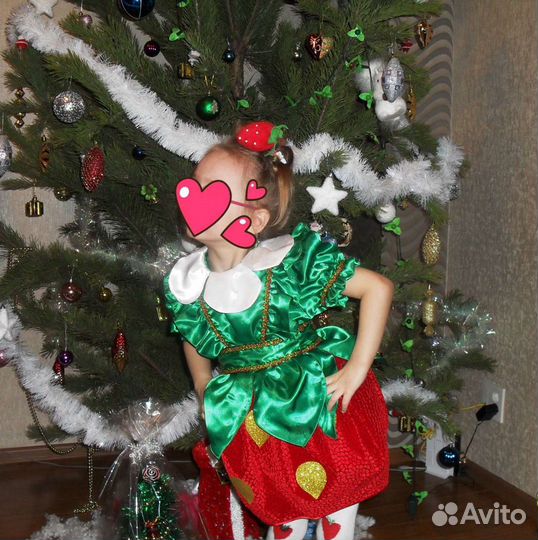 Новогодний костюм Клубничка 4-5 лет