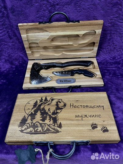 Набор в деревянном кейсе карагач