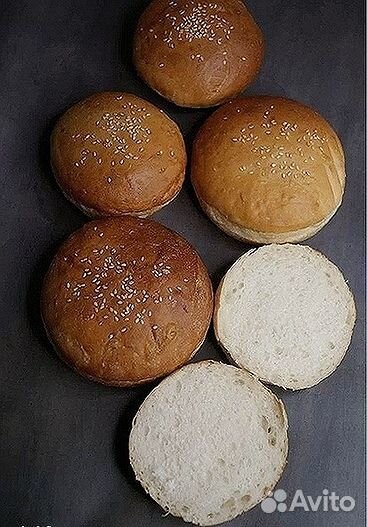 Булочки для бургеров с кунжутом \ булочки без кунж