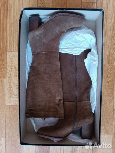 Сапоги женские демисезонные 39 натуральная замша