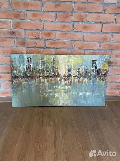 Картина маслом абстракция город