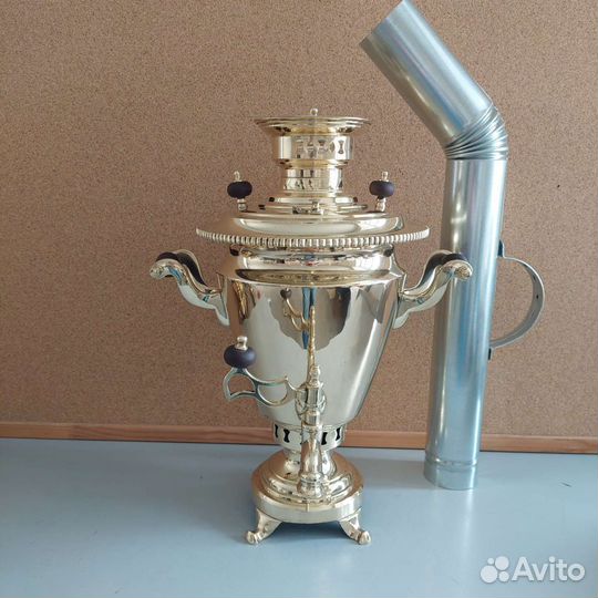 Старинный угольный самовар 3 литра с трубой