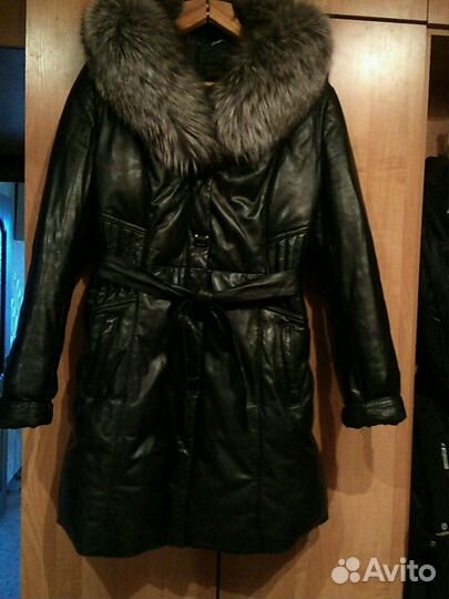 Пуховик (натур.пух) экокожа