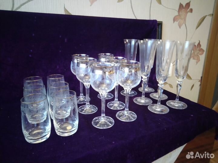 Шикарные фужеры Чехословакия новые в упаковке