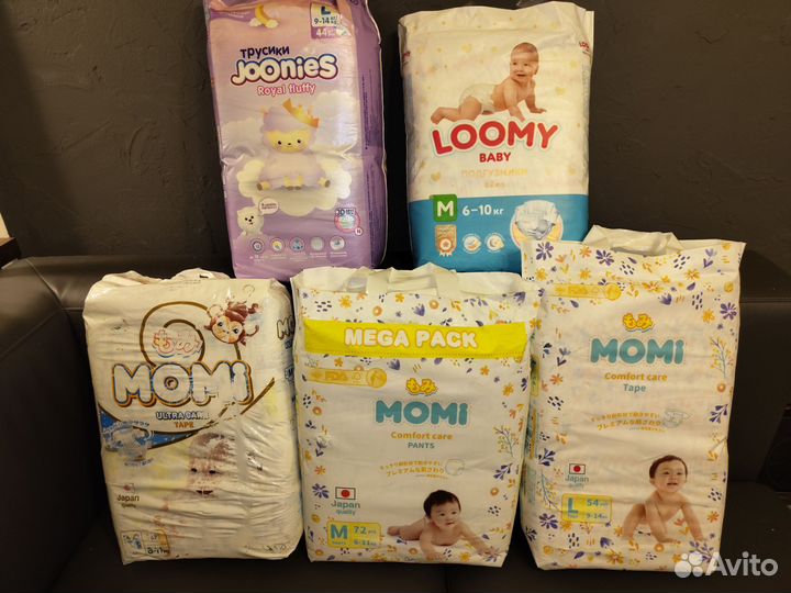 Подгузники Huggies, Pampers, Momi