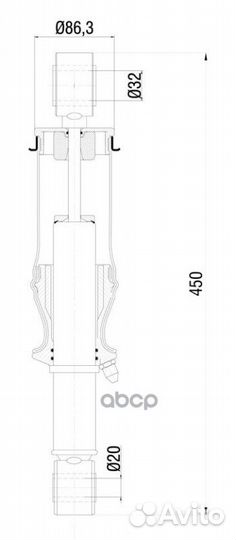 A 3001703 K1 амортизатор кабSachs tip c подушк