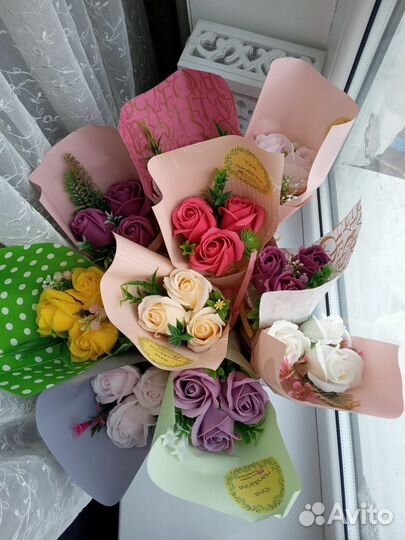 Букет из мыльных роз