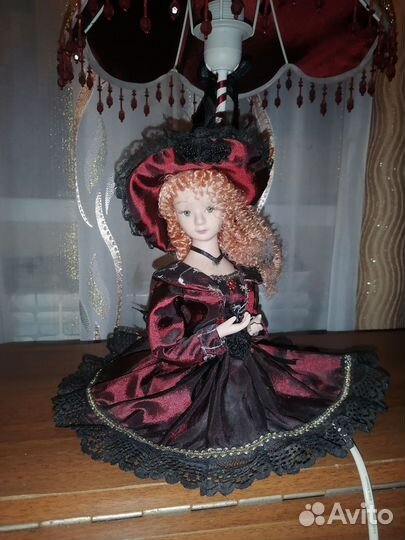 Кукла фарфоровая светильник СССР