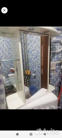 Зеркало шкаф в ванную с подсветкой и розеткой