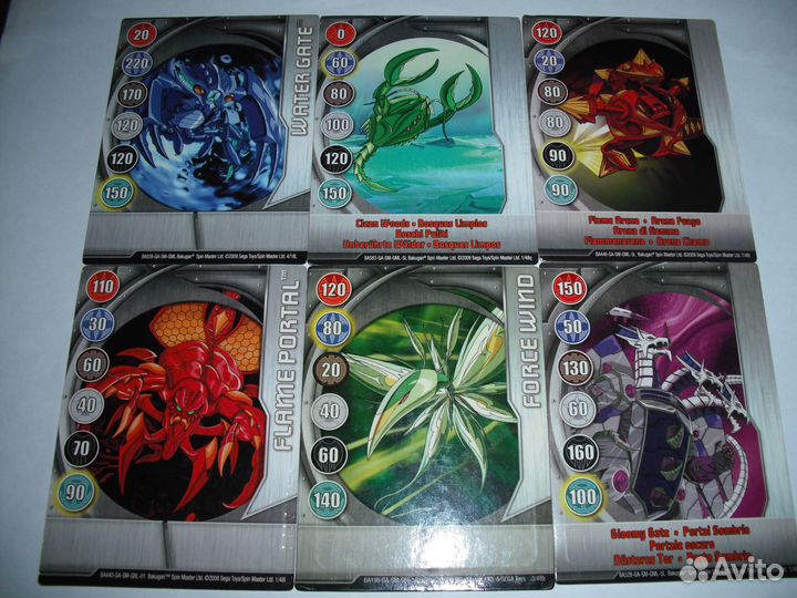 Bakugan (Бакуган) Оригинальные карты поштучно