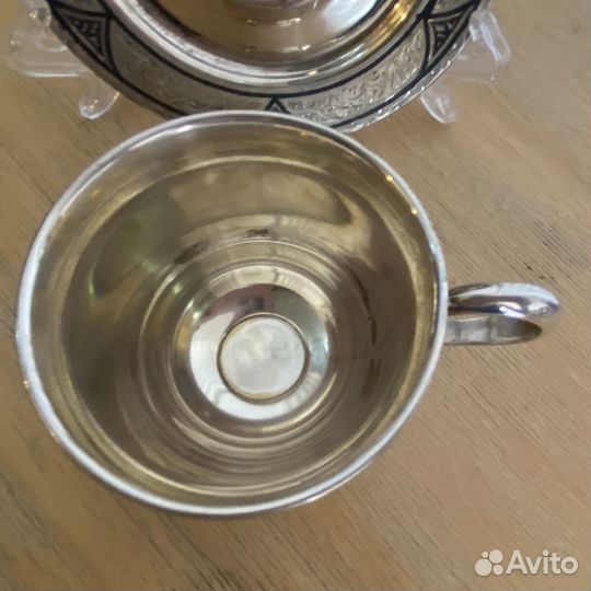 Подарочный набор чайная пара серебро 875 проба