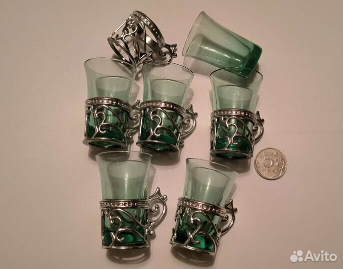 Рюмки маленькие стаканчики в подстаканниках СССР