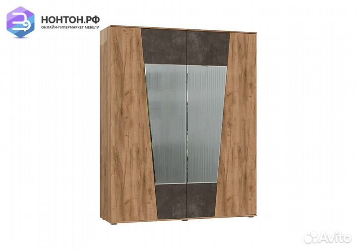 Шкаф Соренто 4-х створчатый дуб крафт / бетон темн