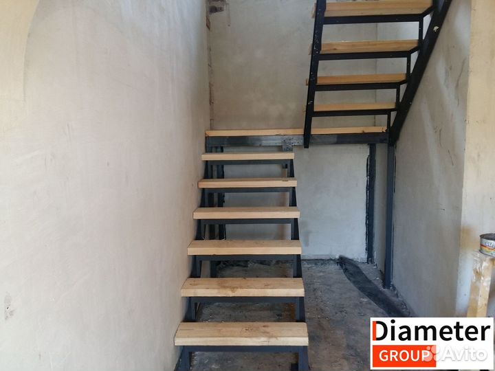 Установка маршевой лестницы на 2 этаж