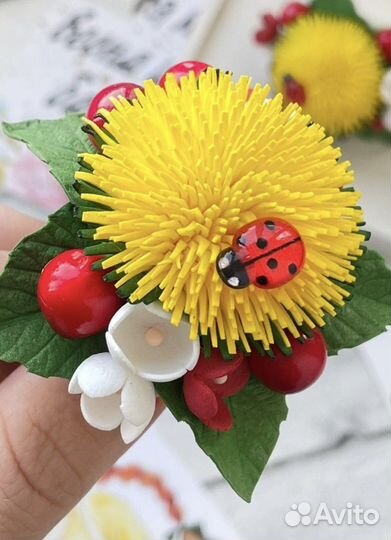 Одуванчики резинки для волос ручная работа